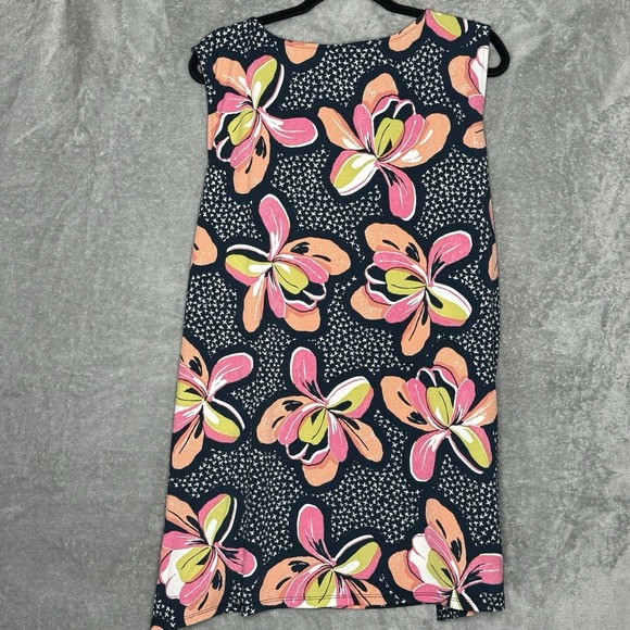 Avenue 26 28 3X Shirt Top Navy Blue Floral Flower Scoop Neck Sleeveless Stretch - Picture 4 of 7